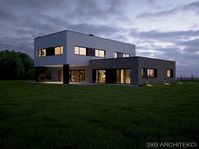 3XB Architekci, Filip Banach, duży dom, dom dopasowany, bryła budynku, bryła domu, dom jednorodzinny, projekt domu