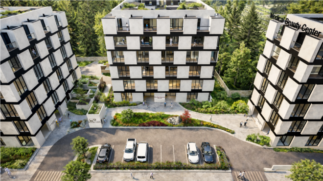 Zespół trzeb budynków mixed-use z przewagą usług medycznych w Bydgoszczy