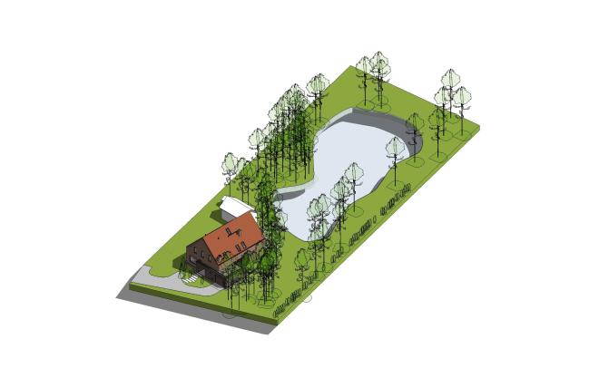 Dom nad stawem od A8 Architektura