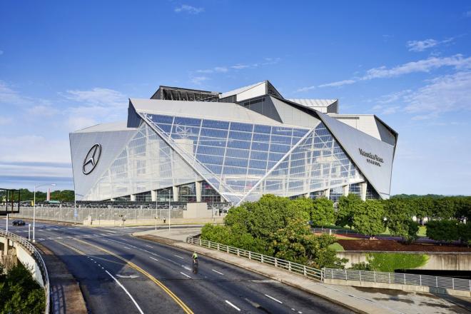 HOK Architects, Mercedes Benz Stadium, bryła architektoniczna, realizacja architektoniczna