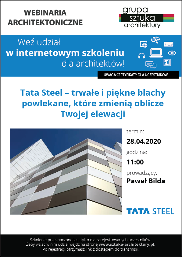 Webinarium dla architektów firmy Tata Steel