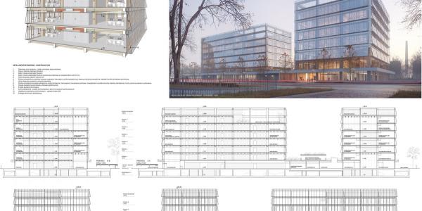 Projekt architektoniczny biurowca na Kasprzaka w Warszawie