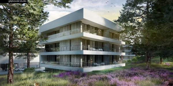 Shellter Hotel & Apartments – projekt architektoniczny zabudowy hotelowo-apartamentowej w Rogowie niedaleko Kołobrzegu