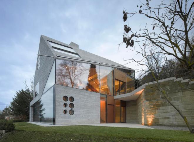 MBAS Architekten, dom z betonu, dom ze szkła, House 36, dom jednorodzinny, projekt domu