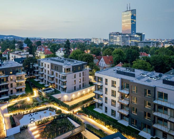 Osiedle jak atrium domu - Atrium Oliva pracowni Roark Studio.  