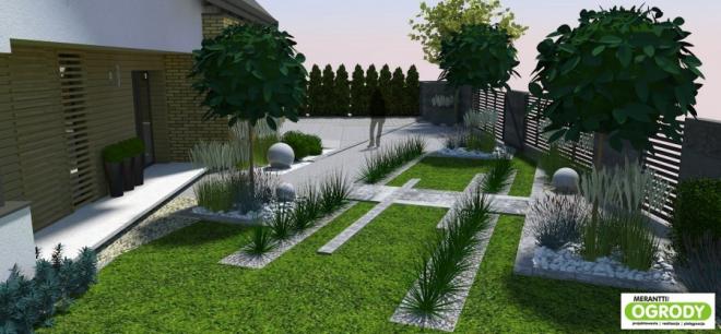 minimalistyczny ogród, projekt ogrodu