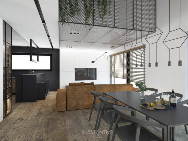Projekt wnętrza domu w stylu minimalistycznym od Substantive Studio