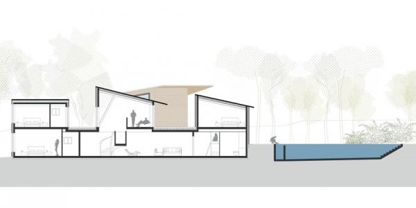 Projekt domu wśród drzew z pracowni Atelier du Pont
