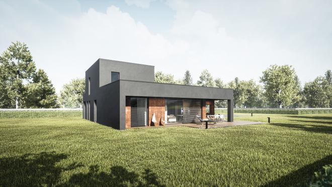 Projekt domu z zielonym dachem
