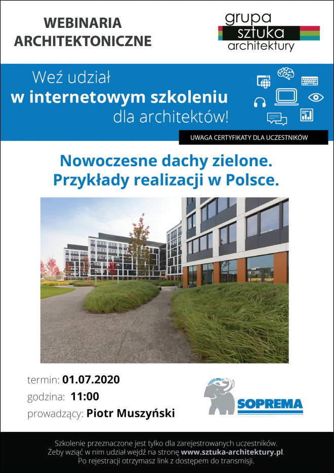 Webinarium dla architektów firmy Soprema Polska