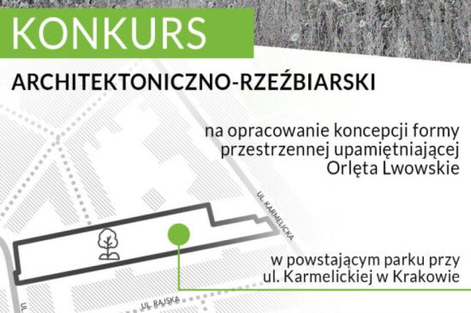 Konkurs architektoniczno-rzeźbiarski na opracowanie koncepcji formy przestrzennej upamiętniającej Orlęta Lwowskie w planowanym parku przy ul. Karmelickiej w Krakowie