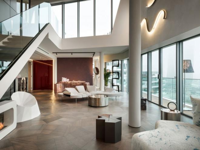 Zaha Hadid Architects, luksusowe wnętrze, luksusowy apartament, wnetrze prywtane, realizacja wnętrza