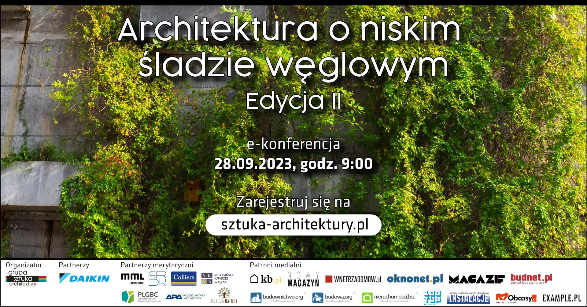 E-konferencja: Architektura o niskim śladzie węglowym. II edycja.