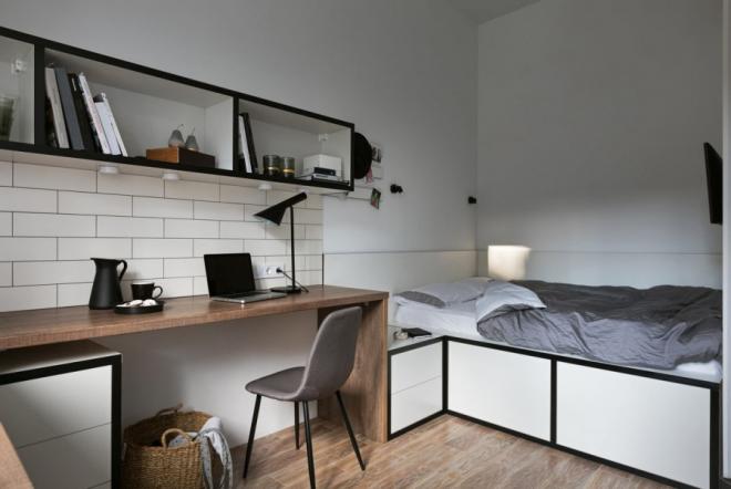 Faateva Design, małe mieszkanie, aranżacja kawalerki, pomysł na małe wnętrze