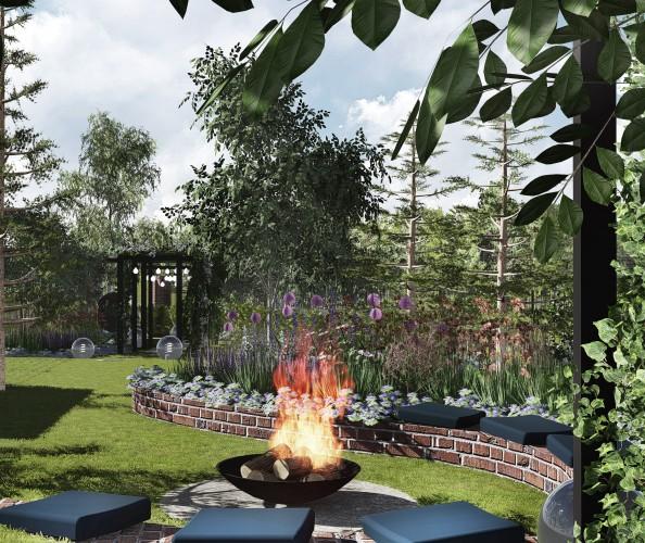Zespół Architektoniczny KOKON, ogród podmiejski, projekt ogrodu, romantyczny ogród