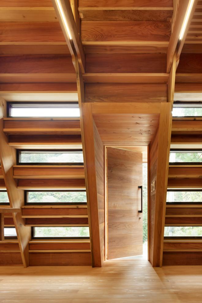 Drewniany dom startupu architektonicznego VUILD 