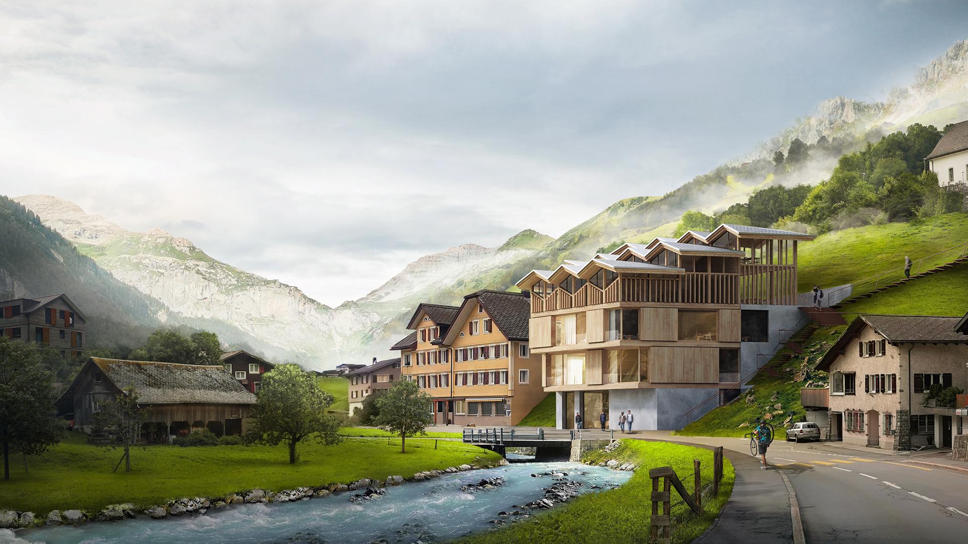 Dom Szwajcarski - wielofunkcyjny budynek od BXB Studio
