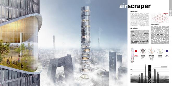 eVolo 2019 Skyscraper Competition, AIRSCRAPER, Klaudia Gołaszewska, Marek Grodzicki