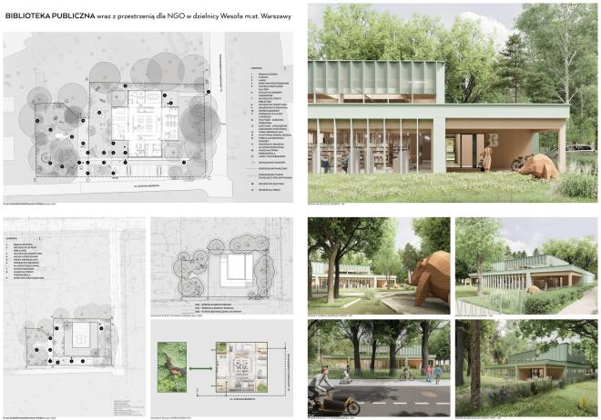 wyniki konkursu na siedzibę nowej biblioteki w Wesołej w Warszawie