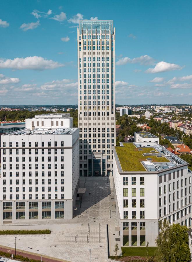 Wieżowiec Unity Tower w Krakowie projektu BE DDJM Architekci