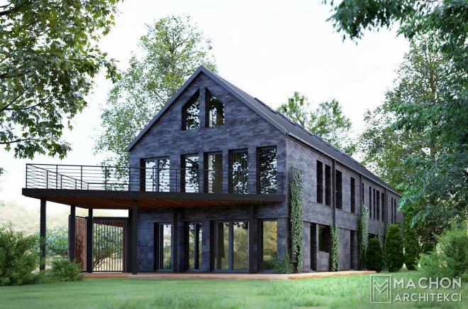 Projekt domu Black Stone Villa w Warszawie