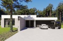 Crossline house – projekt modernistycznego domu w leśnym krajobrazie