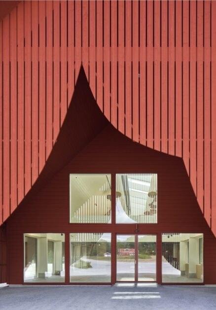 sandellsandberg, fantazyjna stodoła, nietypowa stodoła, projekt wejścia, pawilon wejściowy, realizacja budynku, realizacja architektoniczna