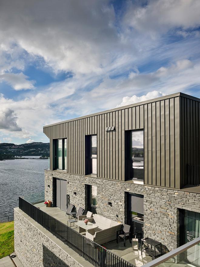 Kompleks mieszkaniowy Skjoldnes na południu Bergen w Norwegii