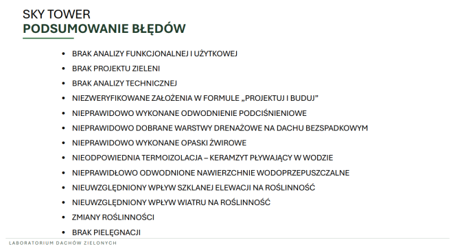 dach zielony na wysokościowcu